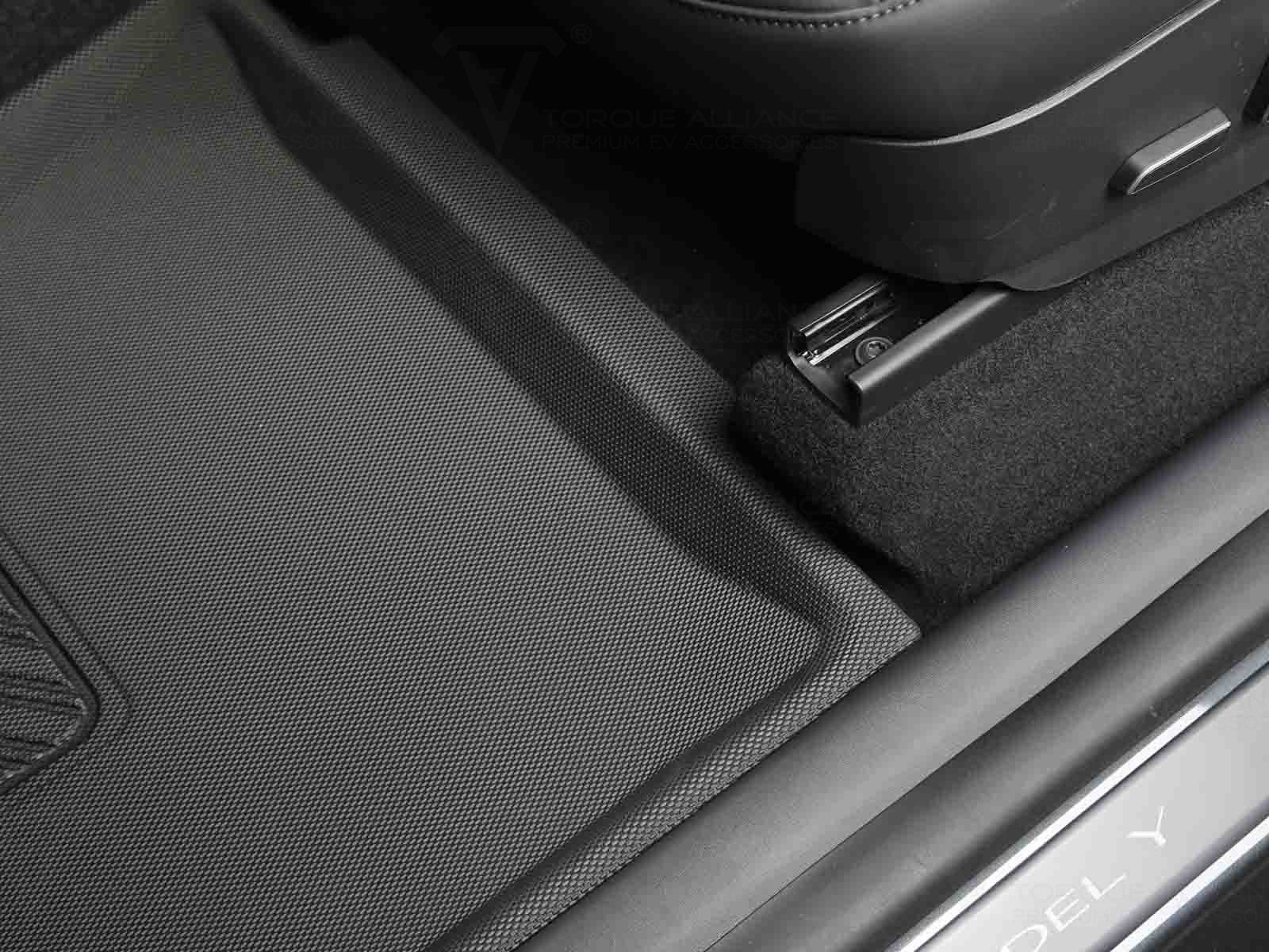 Tesla Model Y: All-weather Interior Floor Mat Set (3 pcs, 3D-TPR Rubber) - Torque Alliance