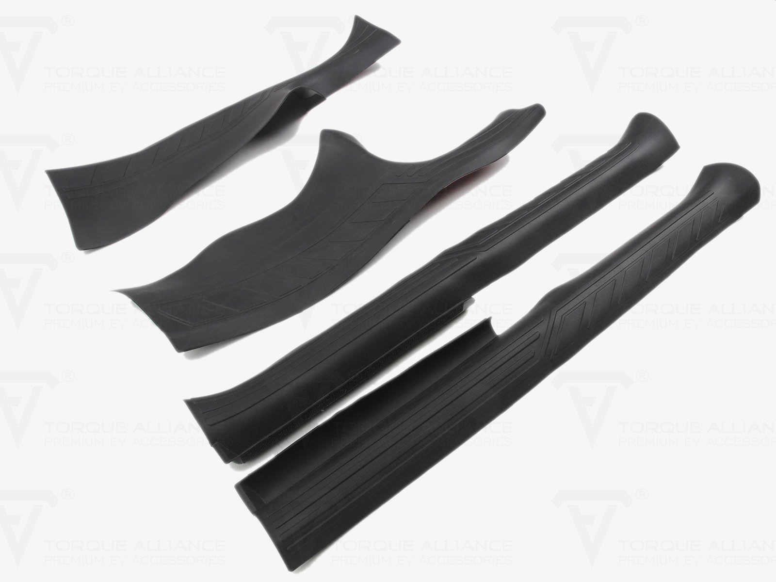 Tesla Model Y: Door Sill Protector Set (TPE Rubber, 4 pcs) - Torque Alliance