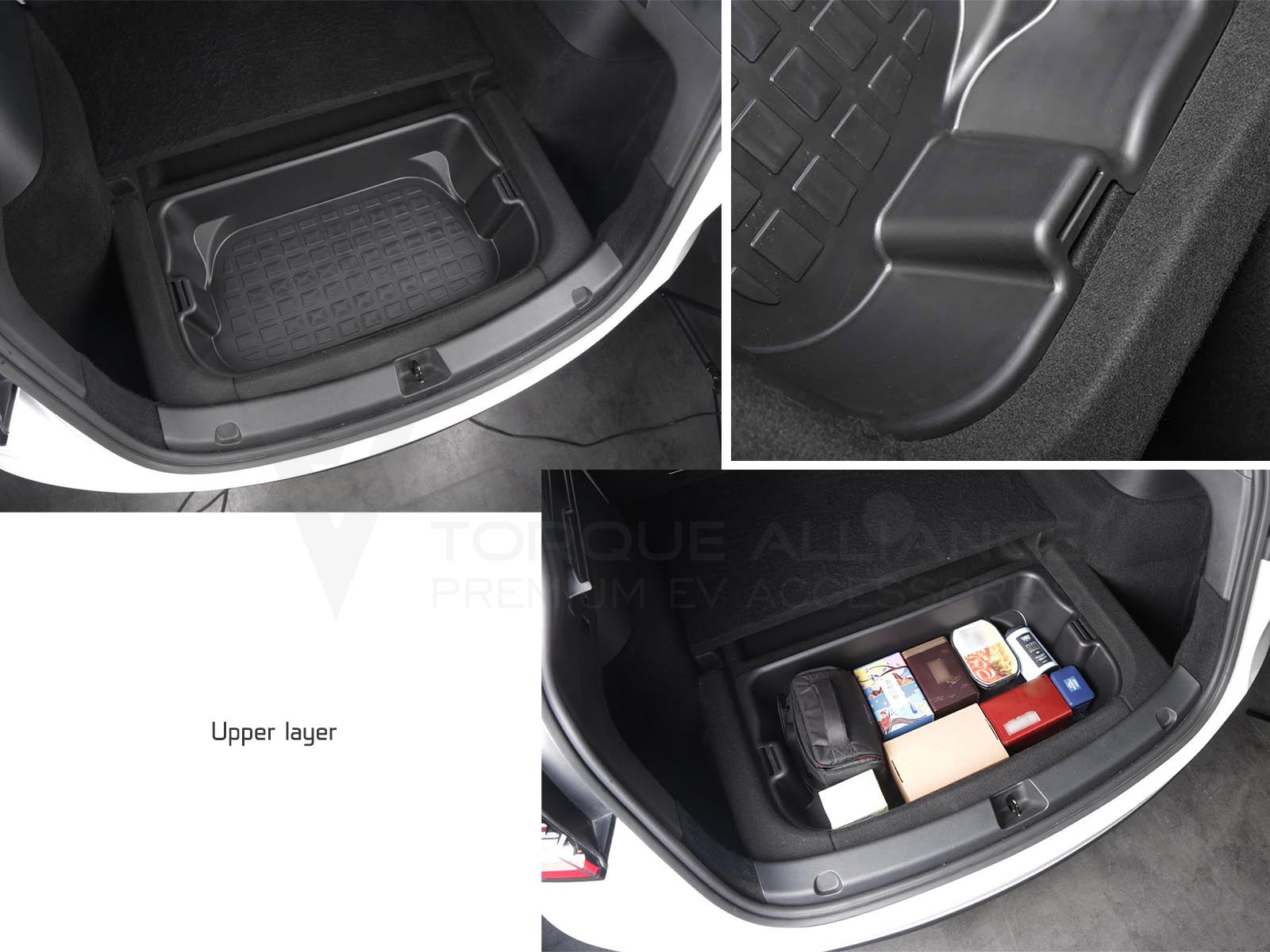 Tesla Model Y: Double-Layer Trunk Storage Box, Trunk Organizer - Torque Alliance