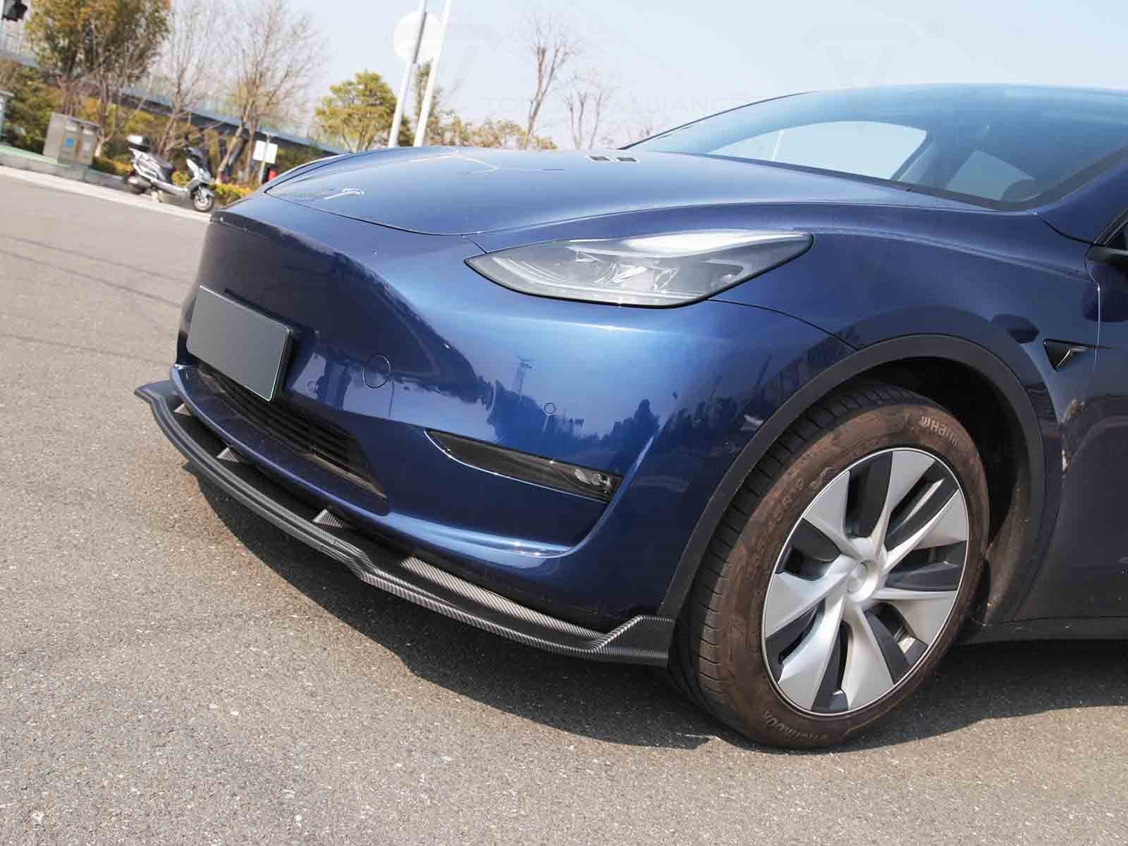 Tesla Model Y: Front Lip Spoiler (ABS + Coating) - Torque Alliance