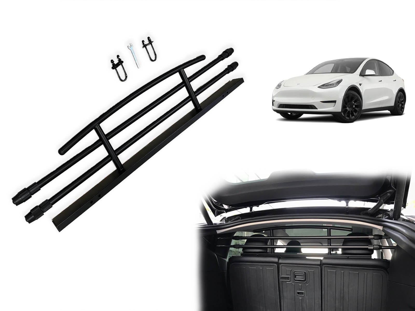 Tesla Model Y: Pet Cargo Divider Grill, Trunk Pet Guard - Torque Alliance