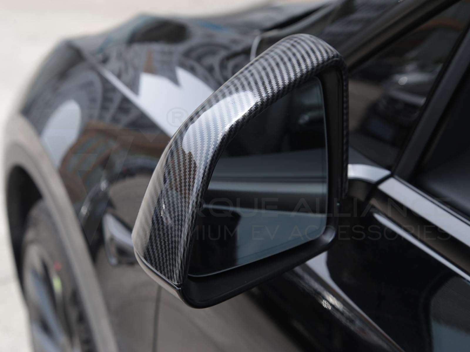 Tesla Model Y: Rear View Mirror Cover Set (ABS + Coating) - Torque Alliance