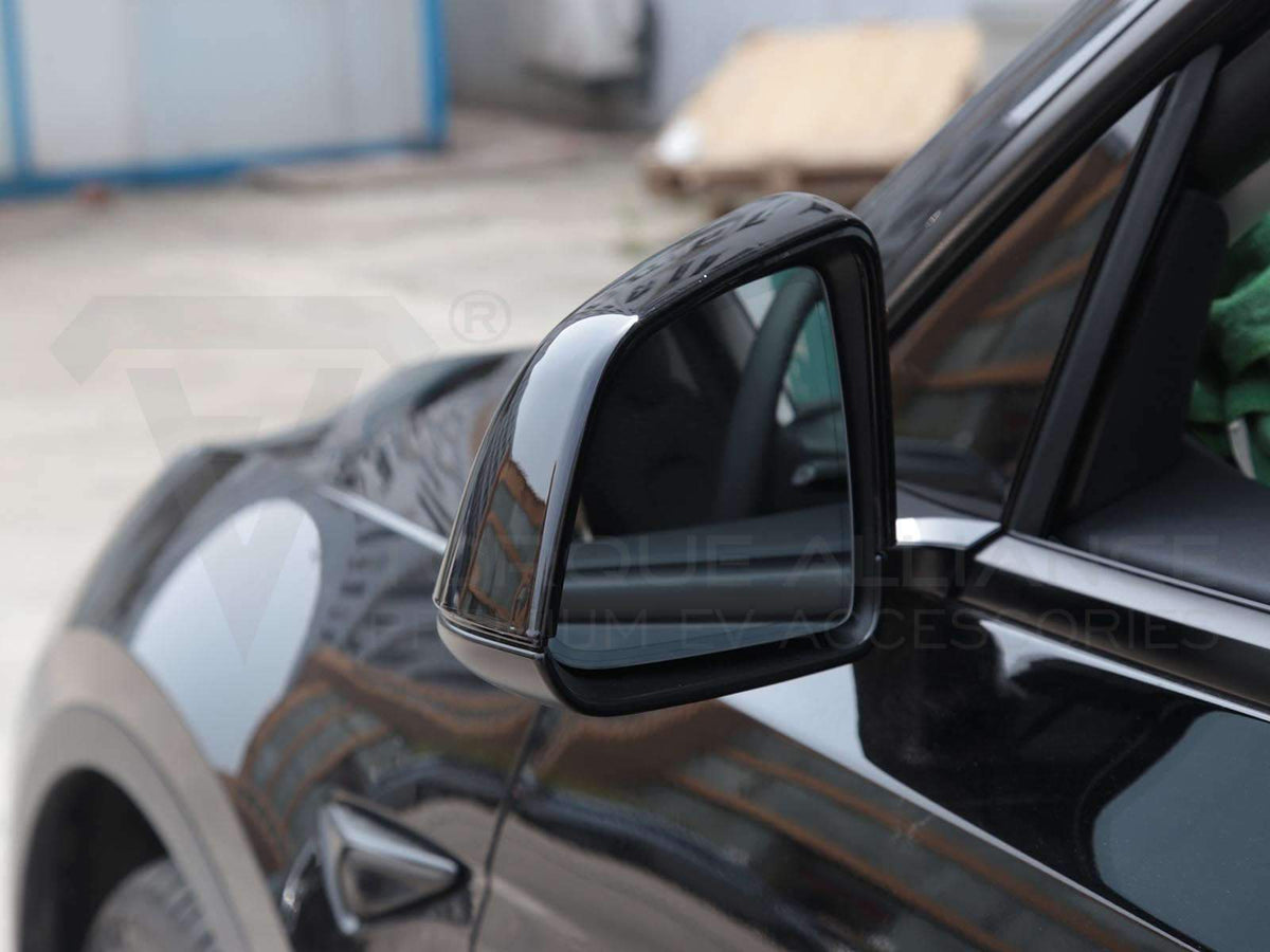 Tesla Model Y: Rear View Mirror Cover Set (ABS + Coating) - Torque Alliance