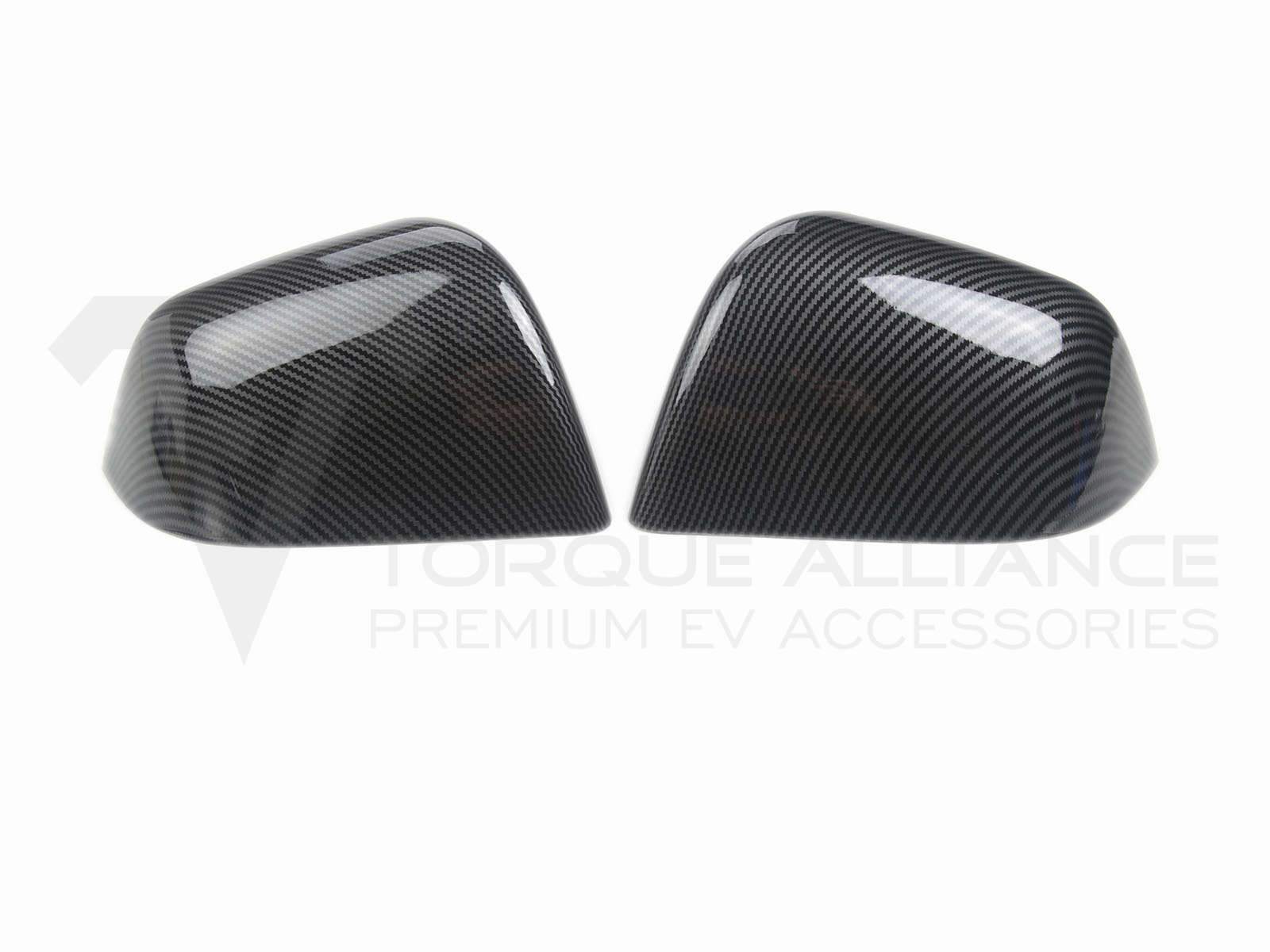 Tesla Model Y: Rear View Mirror Cover Set (ABS + Coating) - Torque Alliance