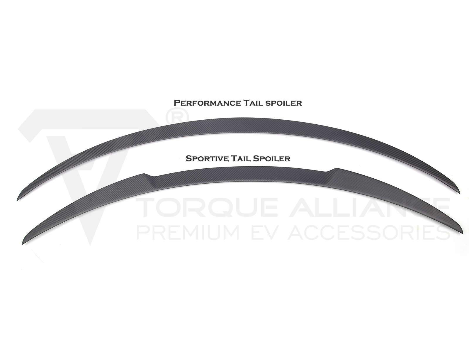 Tesla Model Y: Sportive Tail Spoiler (Genuine Carbon Fiber) - Torque Alliance