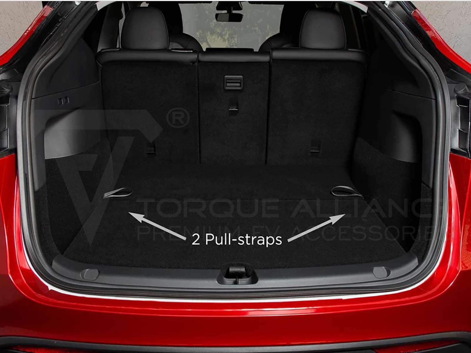 Tesla Model Y: Trunk Assistance Drawstring for Hidden Storage Space - Torque Alliance