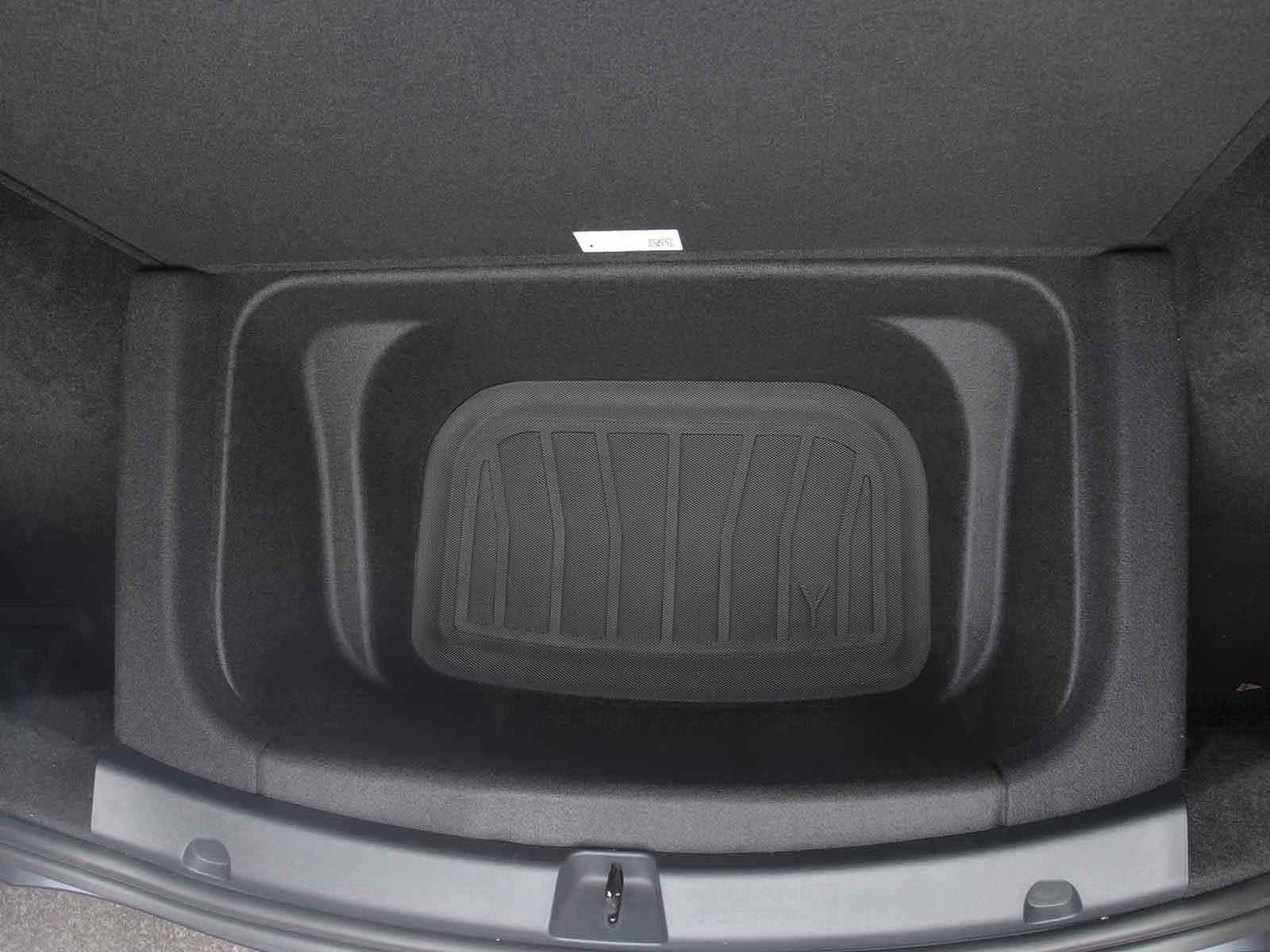 Tesla Model Y: Trunk Lower Compartment Mat (3D-TPR Rubber) - Torque Alliance