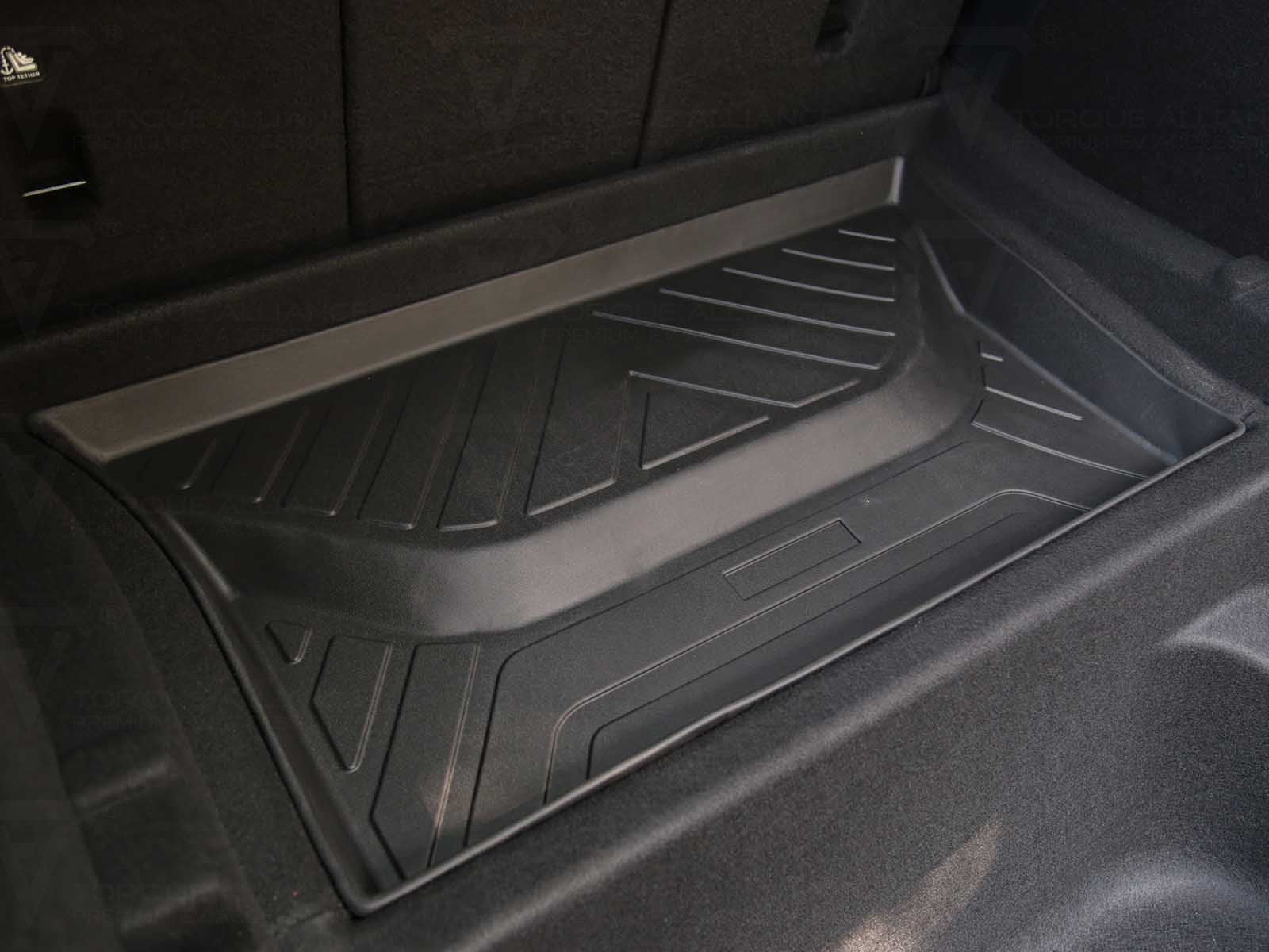 Tesla Model Y: Trunk Lower Compartment Mat (Premium Recyclable Rubber) - Torque Alliance