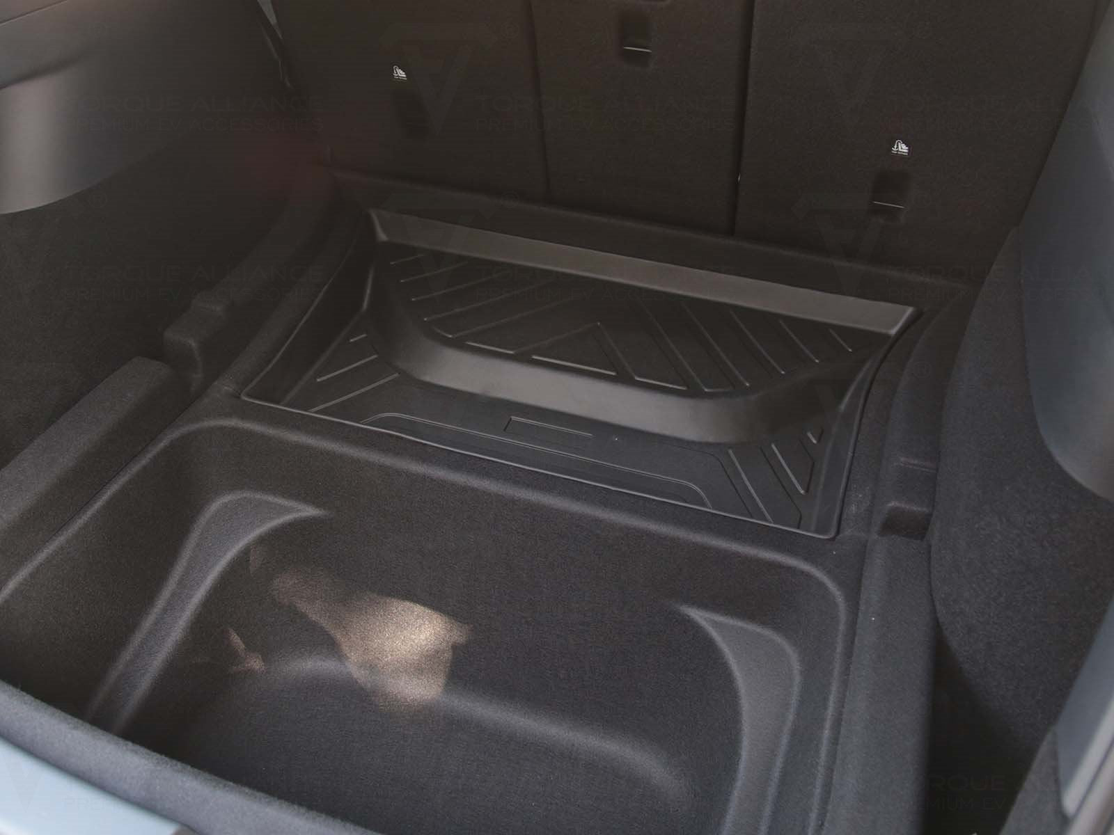 Tesla Model Y: Trunk Lower Compartment Mat (Premium Recyclable Rubber) - Torque Alliance