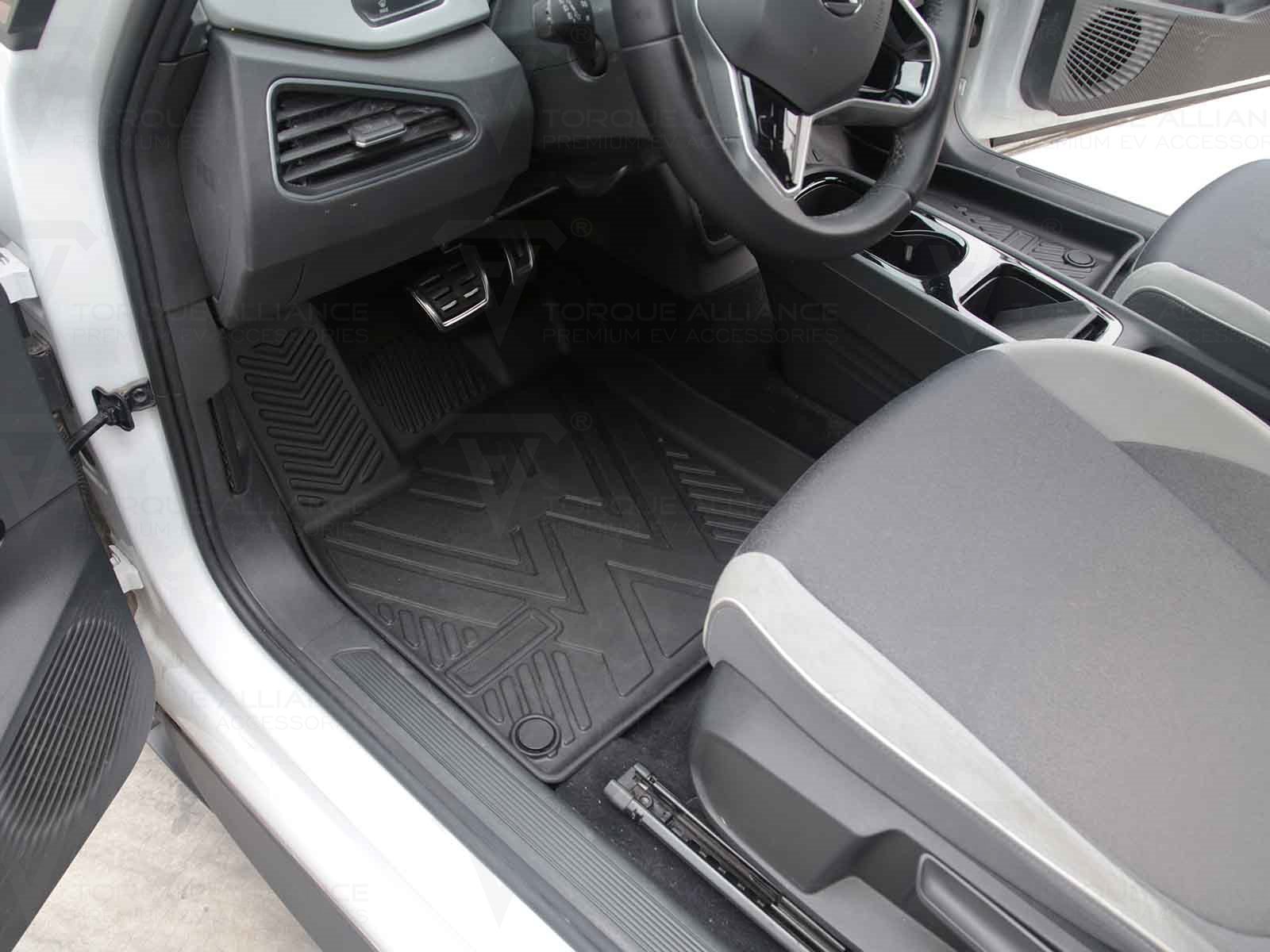 VW ID 3: Premium Recycle Rubber 3D All Weather Interior Floor Mats with Raised Edge, Left-hand-drive - Torque Alliance