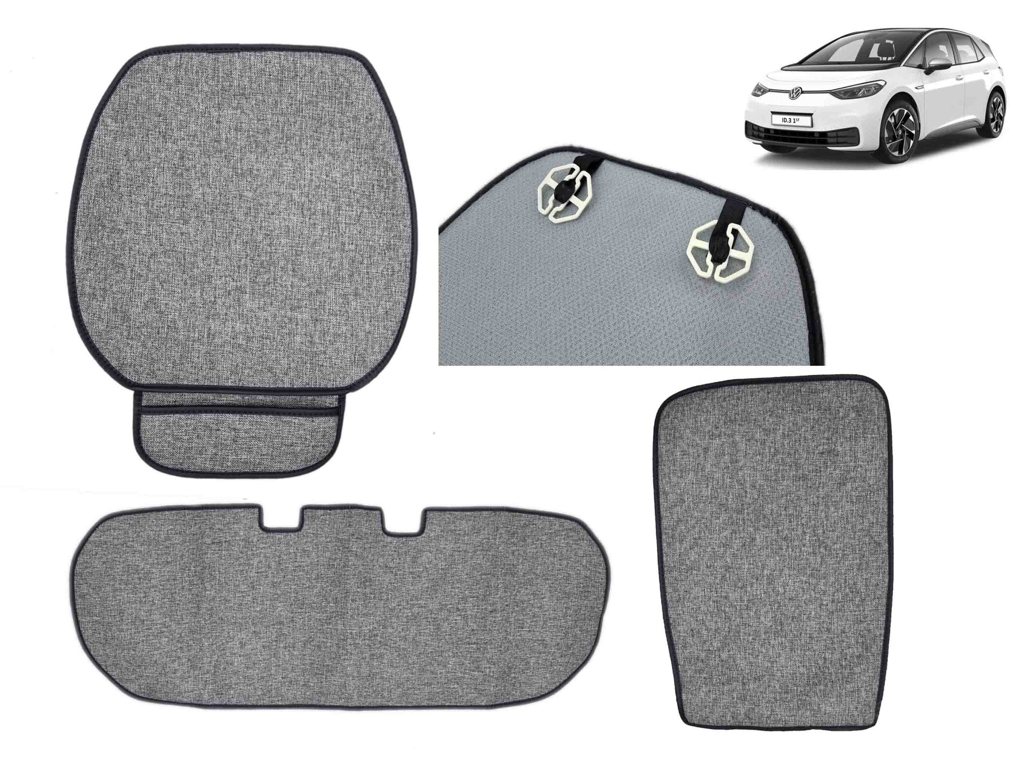 VW ID 3: Seat Cover Set, Seat Protector Set (7 pcs) - Torque Alliance