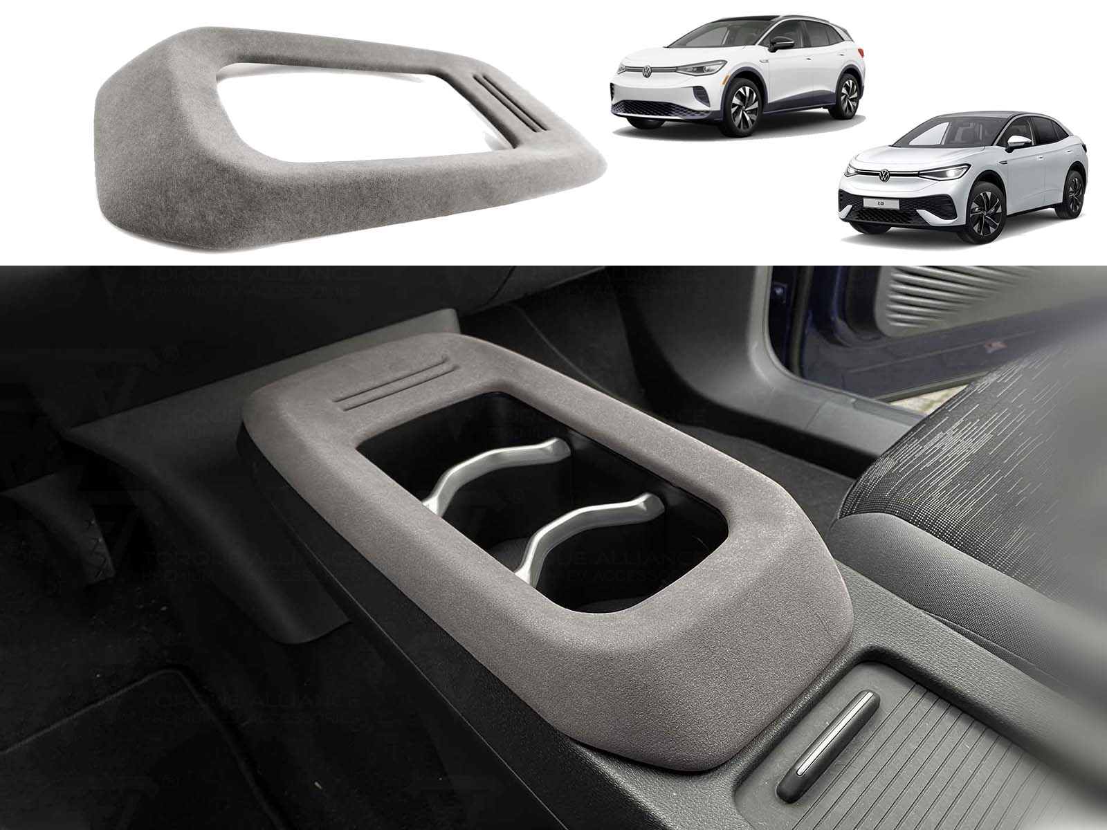 VW ID 4, VW ID.5: ALCANTARA Center Console Cover, Middle Console Decal Trim - Torque Alliance