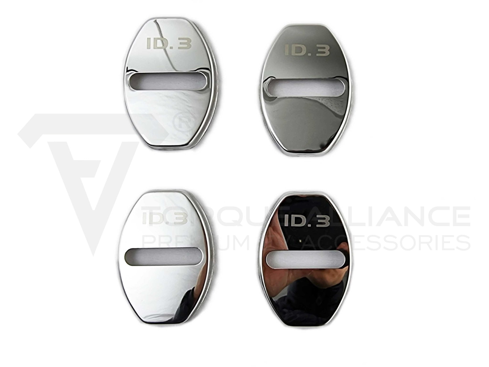 VW ID.3: Door Lock Latch Cap Set (Aluminum, 4 pcs) - Torque Alliance