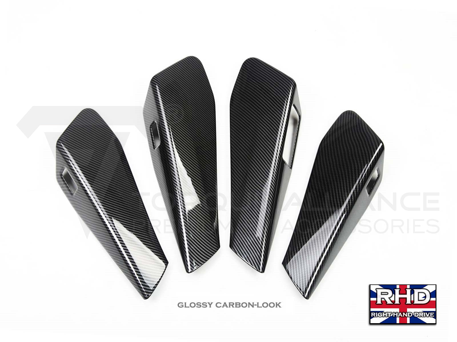 VW ID.3,ID.4: UK RHD, Right-hand-drive, Interior Door Handle Cover Set (ABS + Coating, 4 pcs) - Torque Alliance